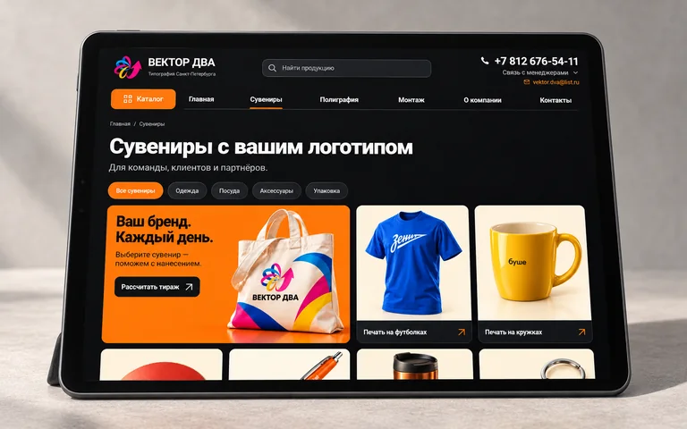 Планшет с каталогом сувенирной продукции «Вектор 2»