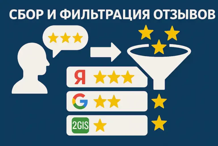Сбор и фильтрация отзывов на Яндекс, Google и 2ГИС